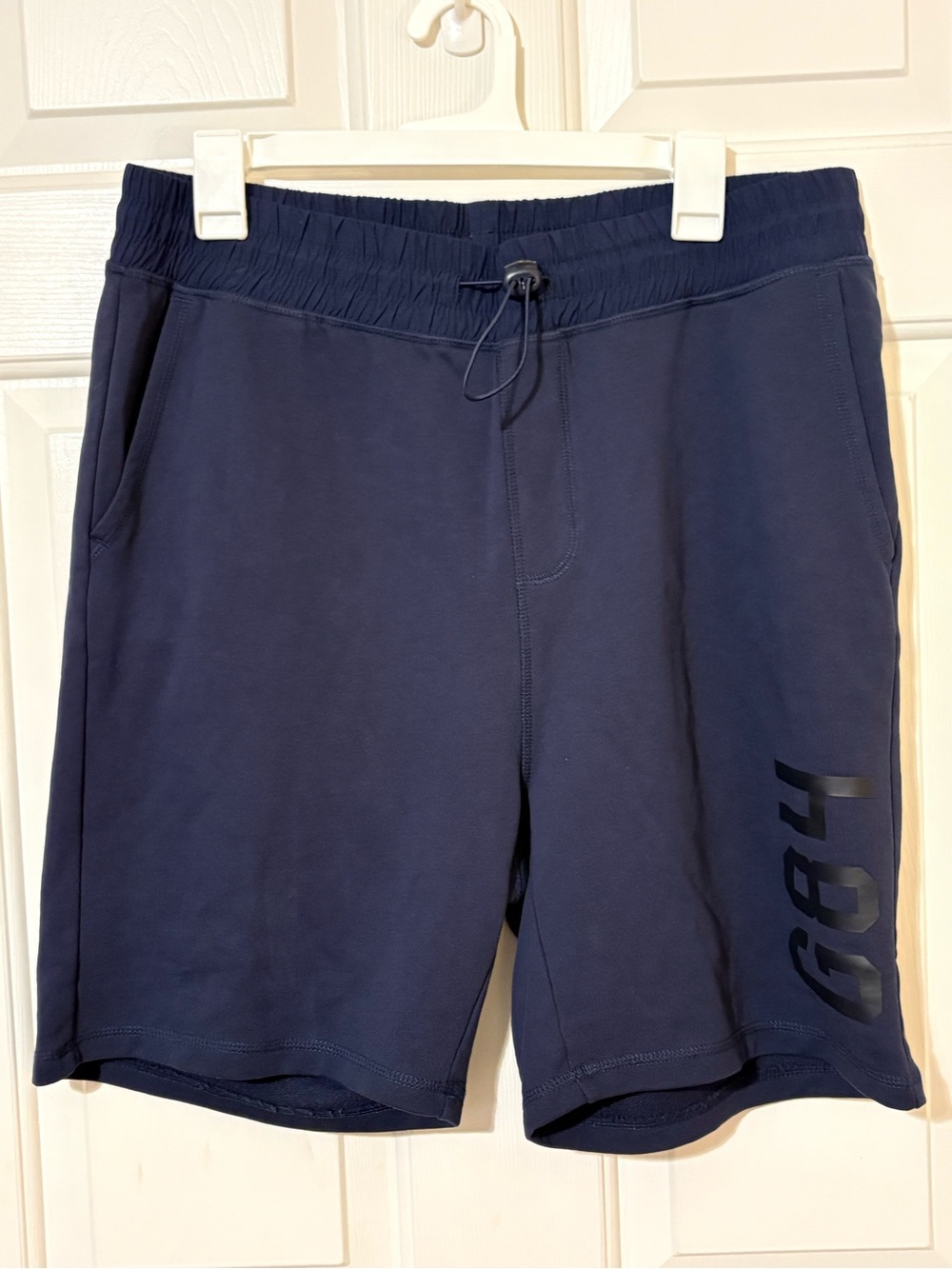 NWT Gas 1984 Men's Navy Blue Jersey Knit Drawstring Elastic Waist Shorts Size L
